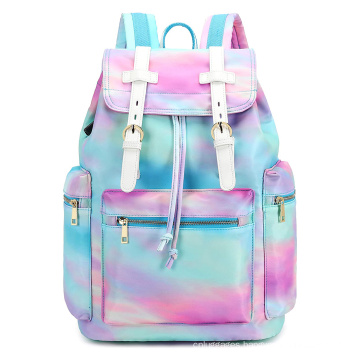 Pink Tie Dyed Cotton Canvas Women backpack